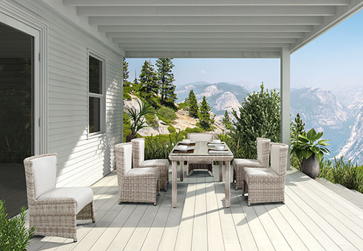 Eco-friendly luxury furniture rectangular modern restaurant pe rattan outdoor dining table